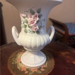 vintage Lefton China handled vase, model #1776,